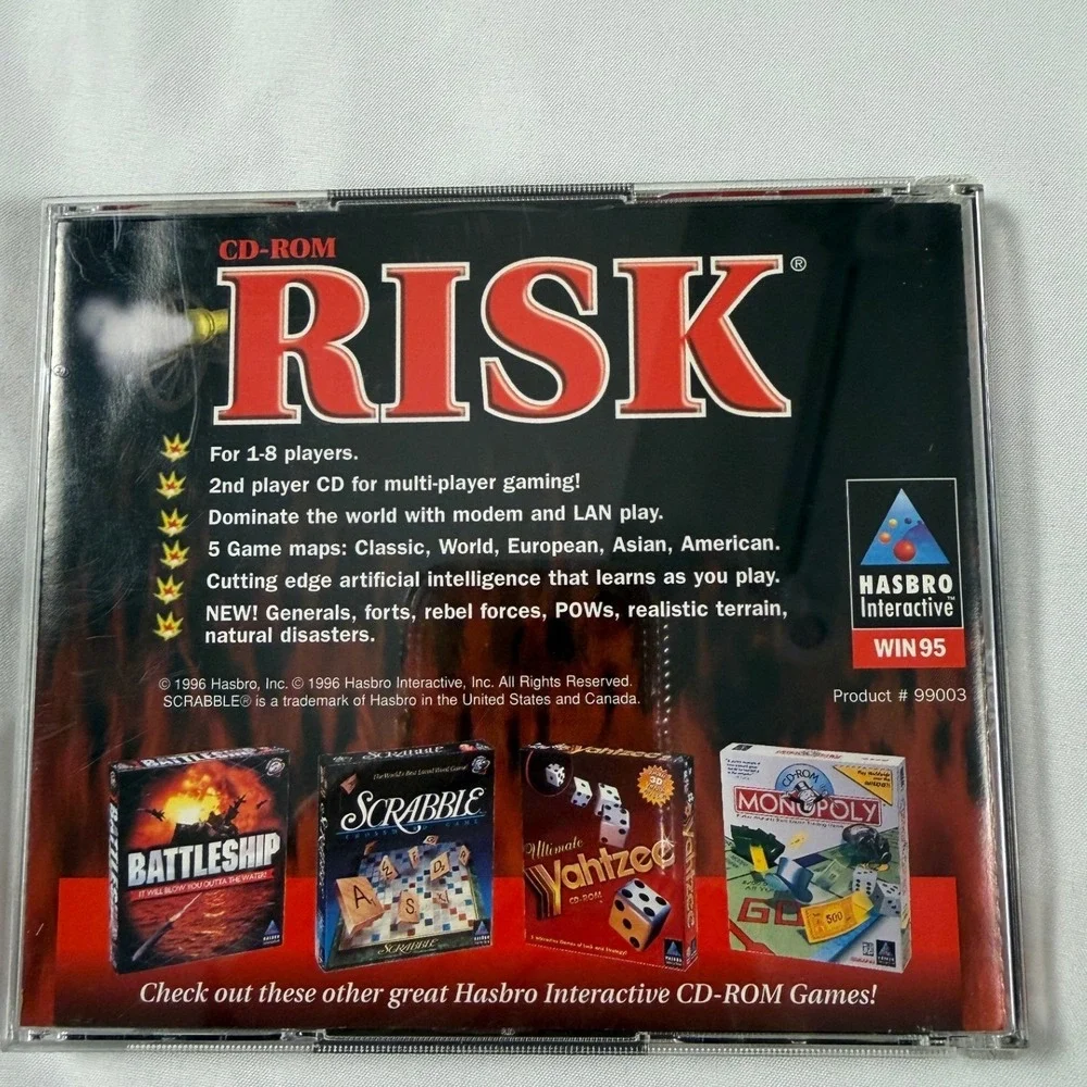 Hasbro Risk The Game of Global Domination PC 1996 Original CaseVintage Jewel